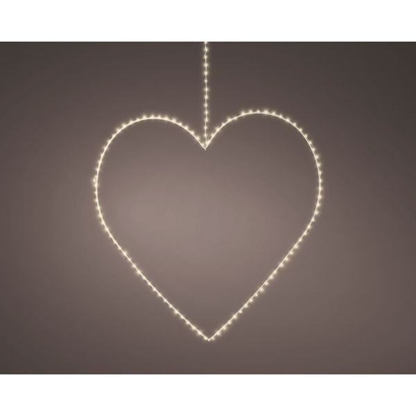 CORNICE MICRO LED LUCE DA ESTERNO CUORE BIANCO 155LED BIANCO CALDO