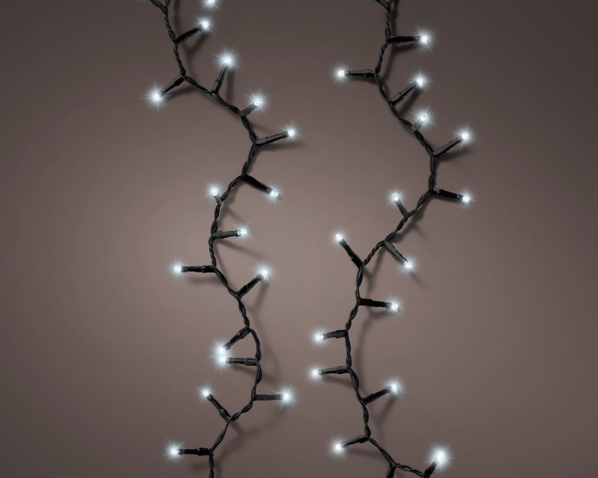 LUCI DI NATALE 600LED BIANCO FREDDO 1498CM CON 8 GIOCHI DI LUCE