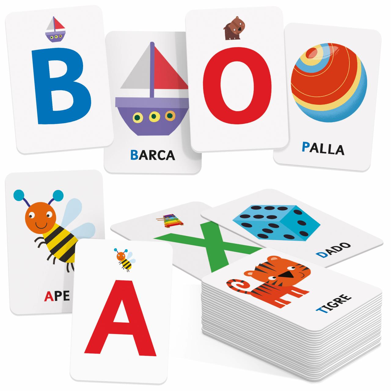 Vitamine in Gioco Alfabeto e Parole 52 Maxi Carte 5 Giochi 3-6 anni Headu