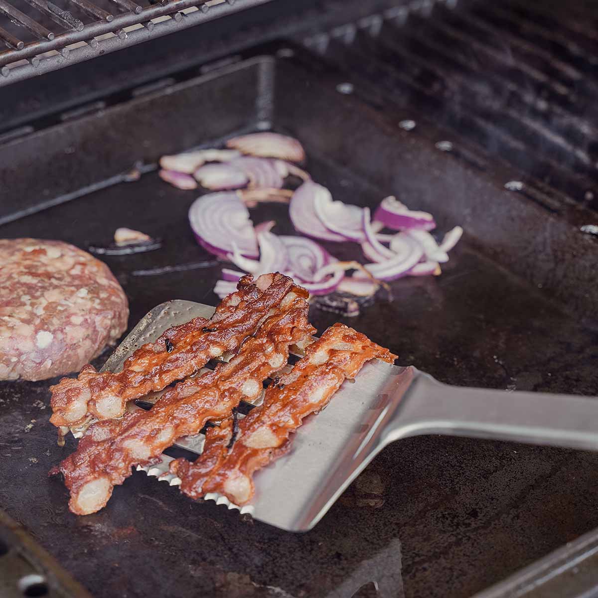 Spatola per Barbecue Premium in Acciaio Inox con Bordo Tagliente 45 cm Argento Nero SANTOS