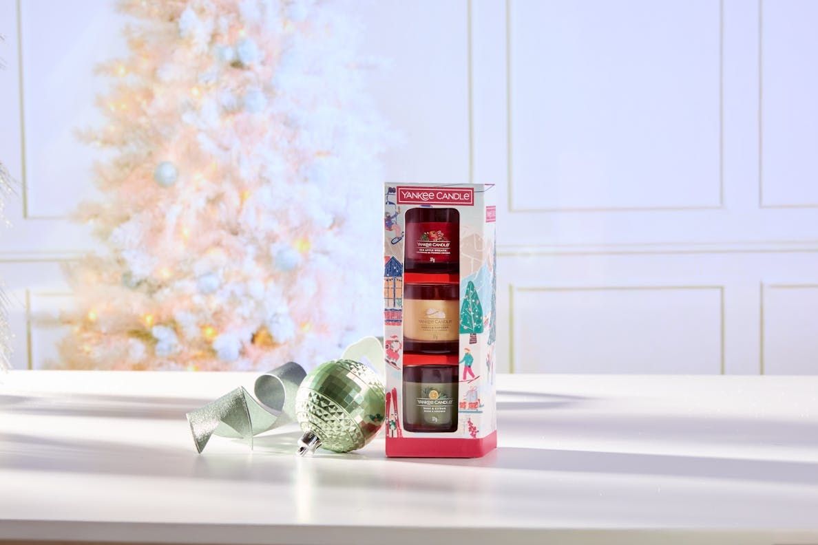 YANKEE CANDLE Confezione regalo Holiday Party 3 candele mini in vetro