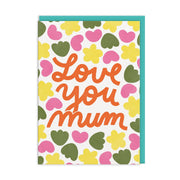 Ohh Deer Biglietto di auguri "Love You Mum" A6, aqua/multicolore