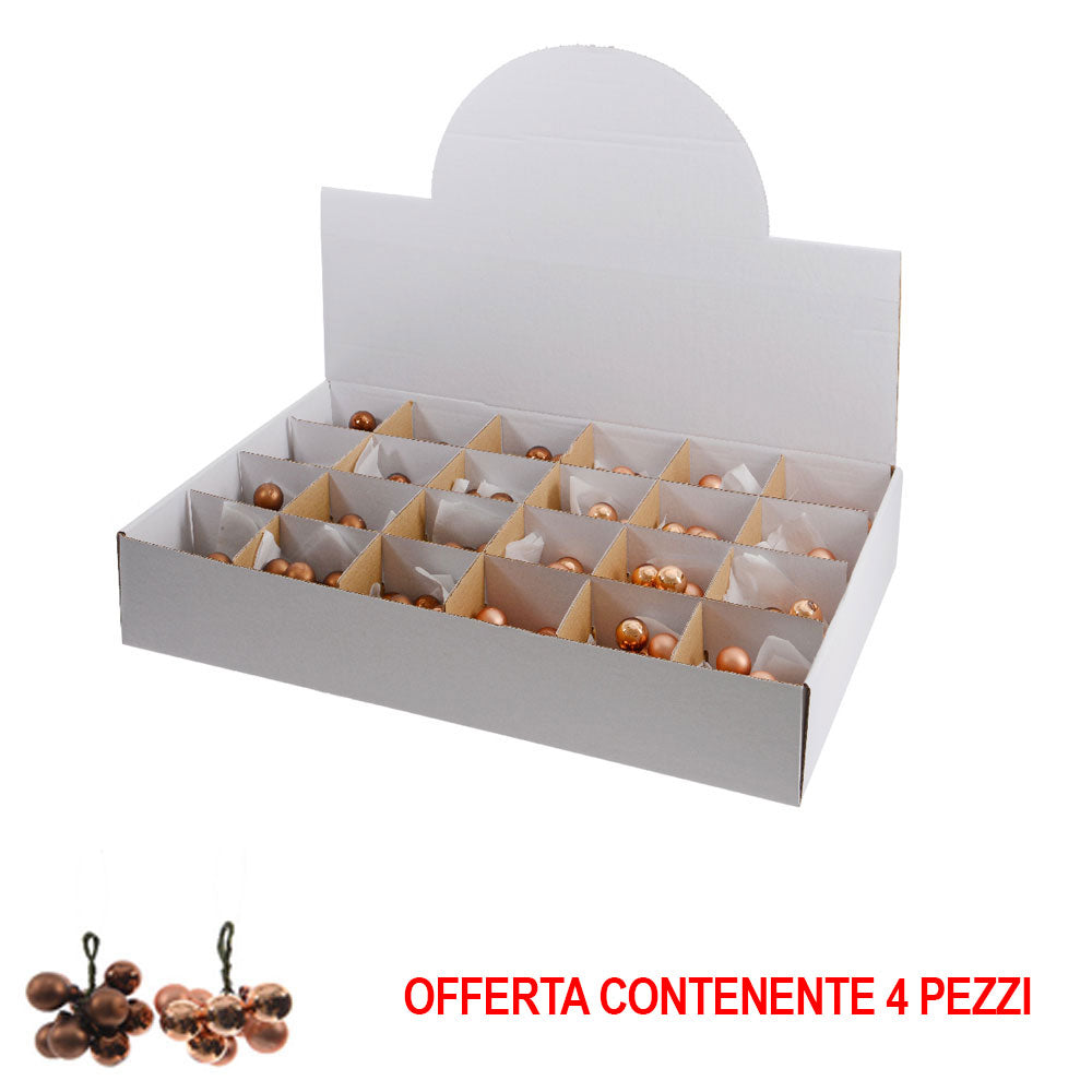 OFFERTA 4 GRAPPOLI 2CM RAME DECORAZIONE NATALIZIA