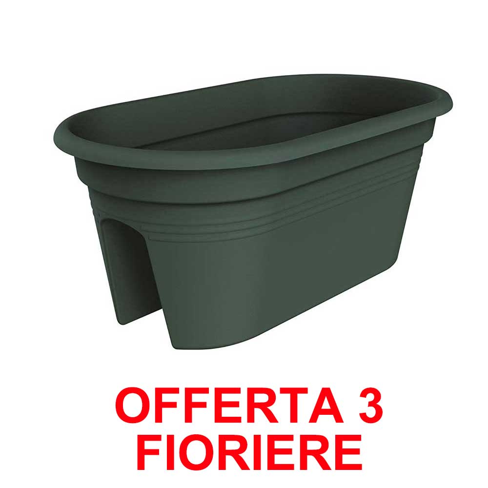 OFFERTA 3 FIORIERA GREEN BASICS FLOWER BRIDGE 55CM VERDE LEAF