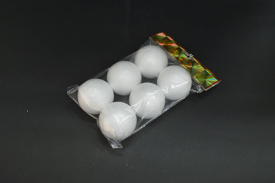 6 PALLINE DI NATALE 7CM PER DECOUPAGE BIANCHE