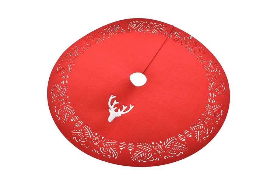 COPRIBASE ROSSO CON RENNA PER ALBERO DI NATALE D.80CM