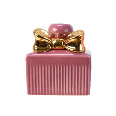 PORTACANDELE IN PORCELLANA ''GIFT'' H12 CM ROSA