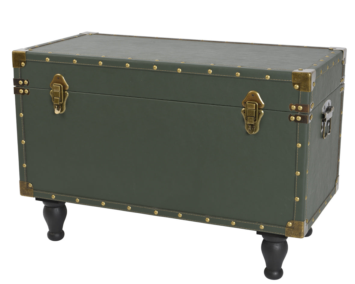 BAULE/CASSAPANCA 35X70X47CM IN ECOPELLE VERDE OLIVA