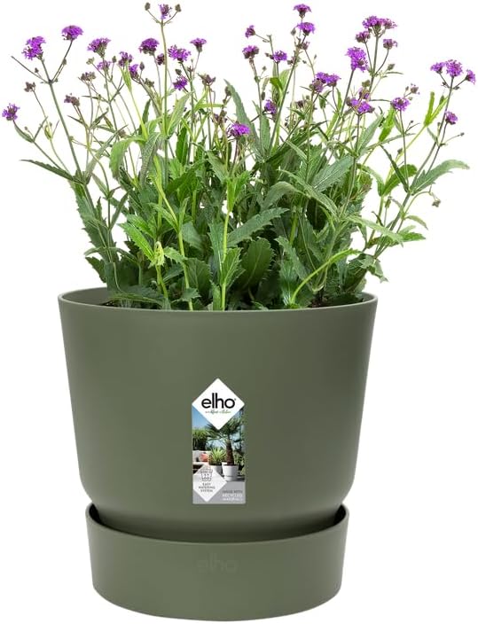 VASO GREENVILLE ROUND 16CM LEAF GREEN