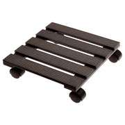 SOTTOVASO QUADRATO CON RUOTE IN LEGNO WPC 30X30CM