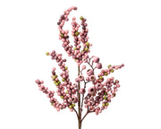 RAMO CON BACCHE ROSA H60CM