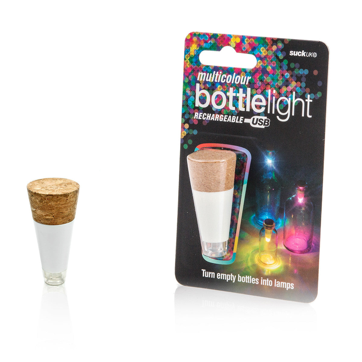TAPPO PER BOTTIGLIA SUGHERO CON USB LED MULTICOLOR