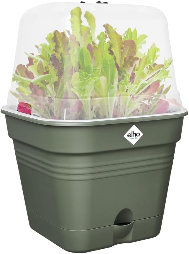 FIORIERA MINI-SERRA GREEN BASICS GROWPOT SQUARE ALLIN1 35CM LEAF GREEN