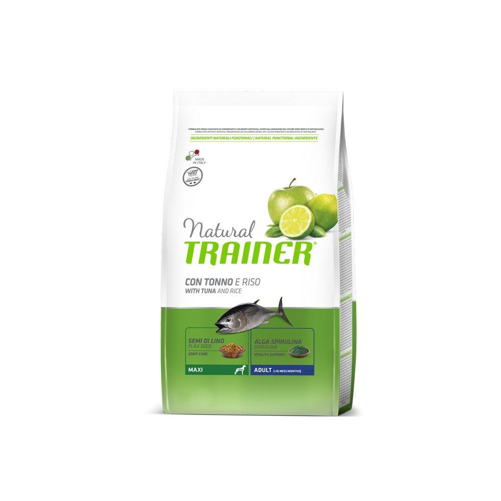 NATURAL TRAINER ADULT CANE MAXI TONNO E RISO 12 KG