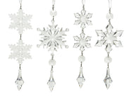 OFFERTA 5 FIOCCHI DI NEVE DA APPENDERE TRASPARENTI MODELLO ASSORTITO