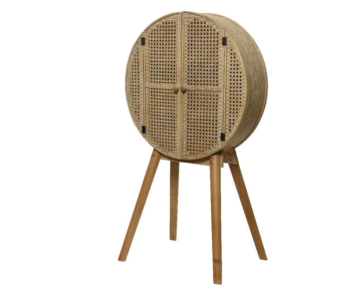 MOBILE ROTONDO 57X16X100CM IN RATTAN