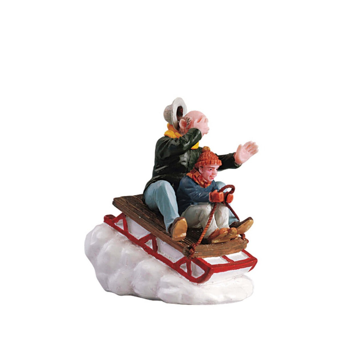 NONNO CON BAMBINO SULLO SLITTINO - SLEDDING WITH GRAMPS