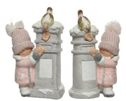 STATUINA BAMBINA CASSETTA DELLE LETTERE H39CM MODELLO ASSORTITO