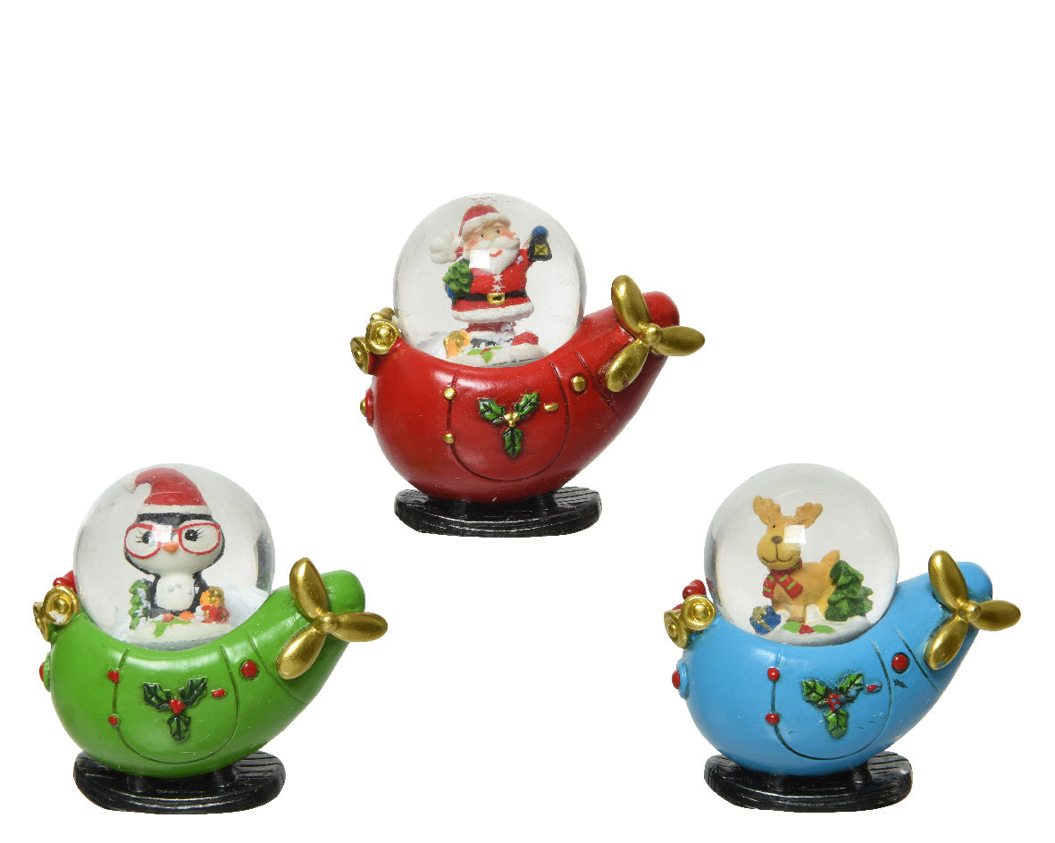 ELICOTTERO CON SFERA NEVE 7,7CM MODELLO ASSORTITO