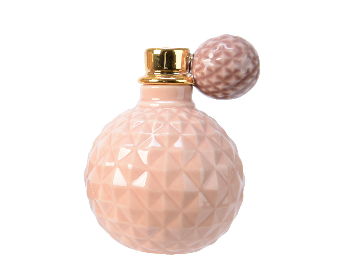 PORTACANDELA BOTTIGLIA DI PROFUMO 12X15CM ROSA