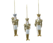 1 CIONDOLO SOLDATINO DI NATALE H13CM ORO E BIANCO MODELLO ASSORTITO