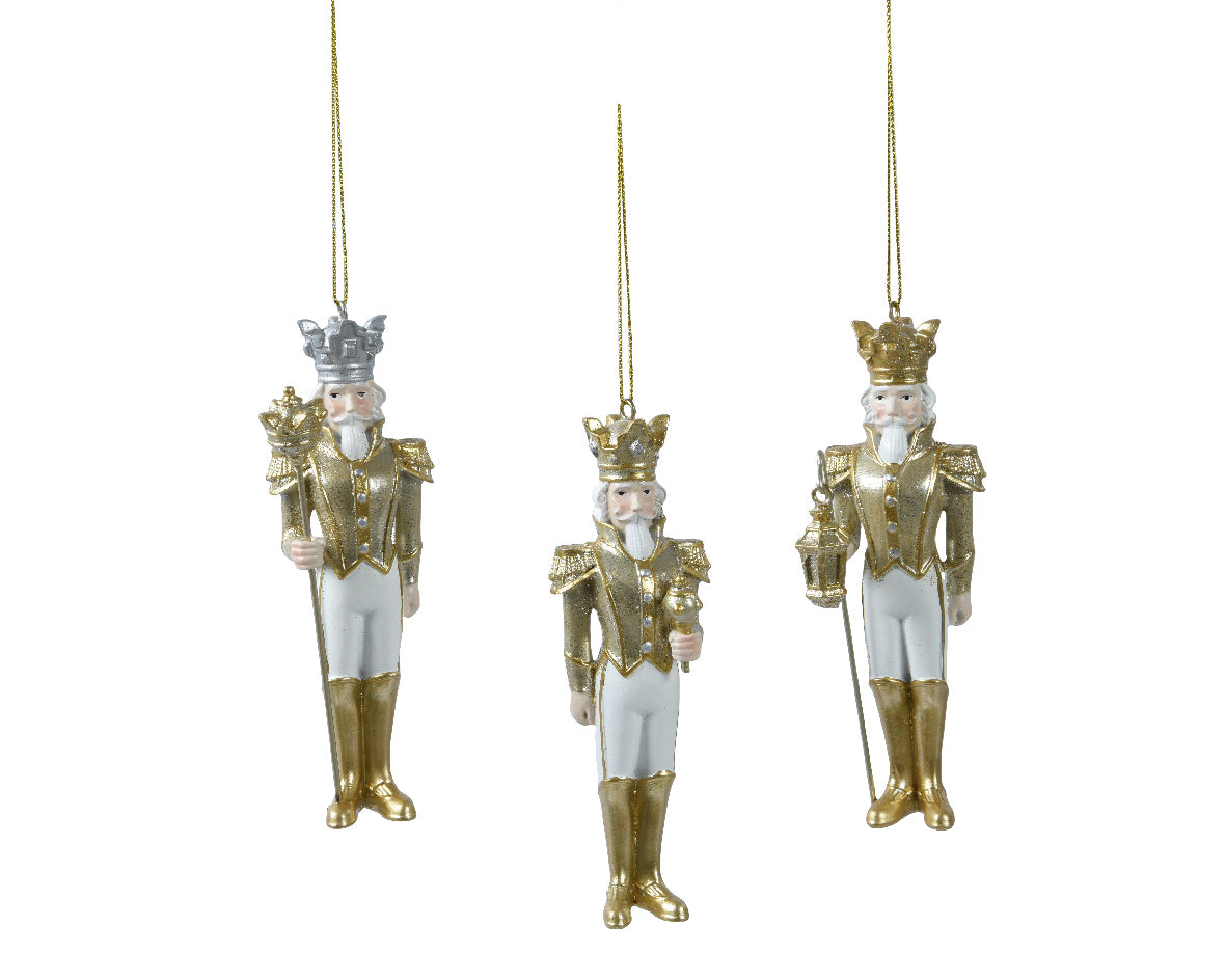 1 CIONDOLO SOLDATINO DI NATALE H13CM ORO E BIANCO MODELLO ASSORTITO