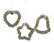 PENDENTE NATALIZIO A FORMA DI CUORE/CAMPANA/STELLA ASSORTITO