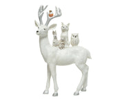 RENNA BIANCA GLITTERATA CON ANIMALETTI 8X16X25,5CM
