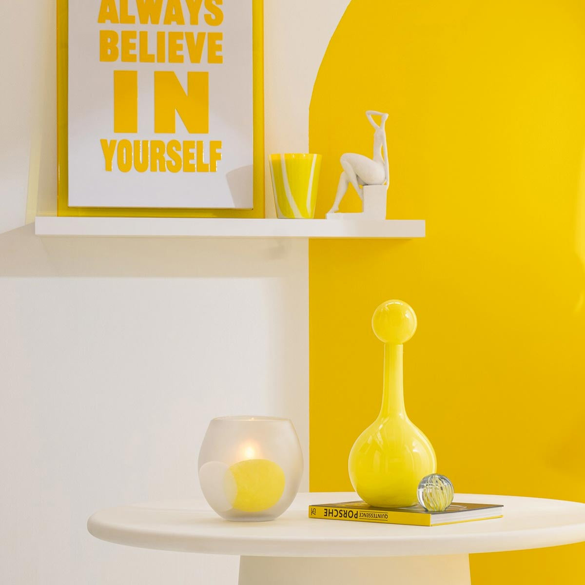 Bottiglia Decorativa in Vetro Ubi H 46 cm Giallo - immagine 3