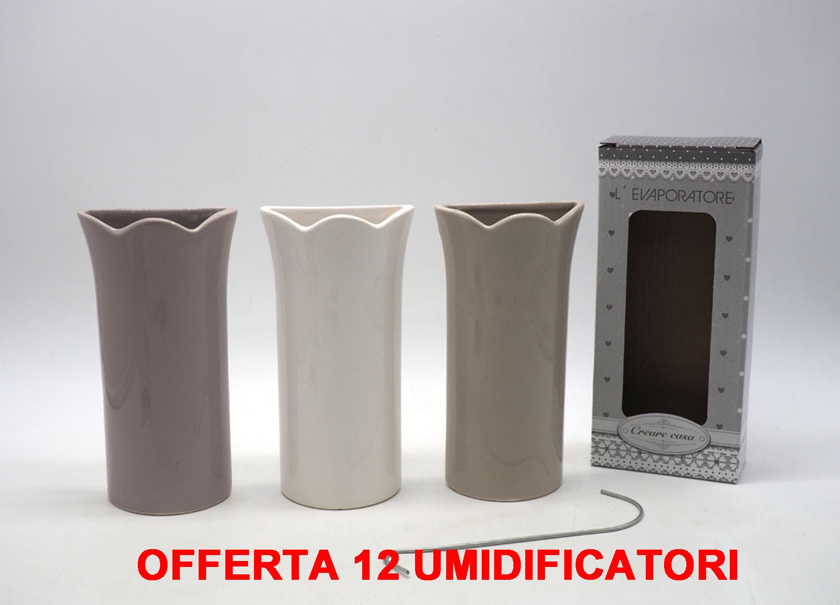 OFFERTA 12 UMIDIFICATORI VASETTO CON BORDO IN CERAMICA PER TERMOSIFONI