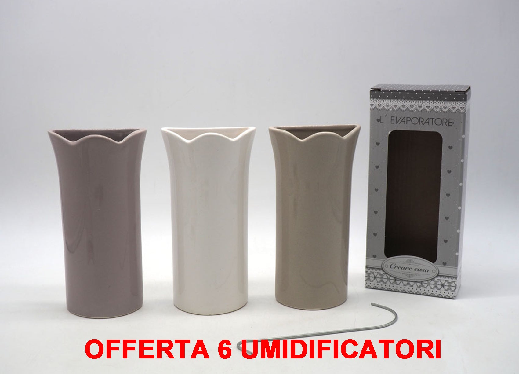 OFFERTA 6 UMIDIFICATORI VASETTO CON BORDO IN CERAMICA PER TERMOSIFONI