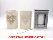 OFFERTA 6 UMIDIFICATORI IN CERAMICA CON CUORI PER TERMOSIFONI