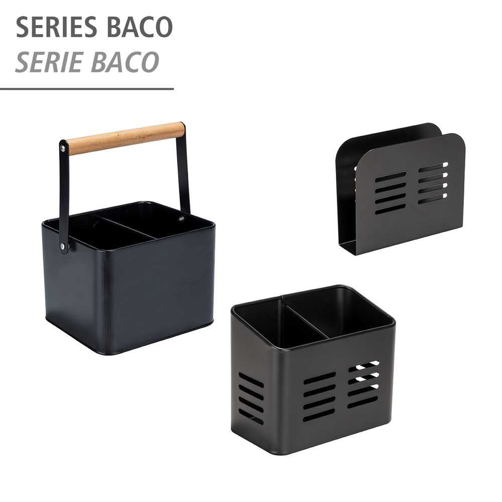CESTINO PORTAUTENSILI CUCINA BACO NERO