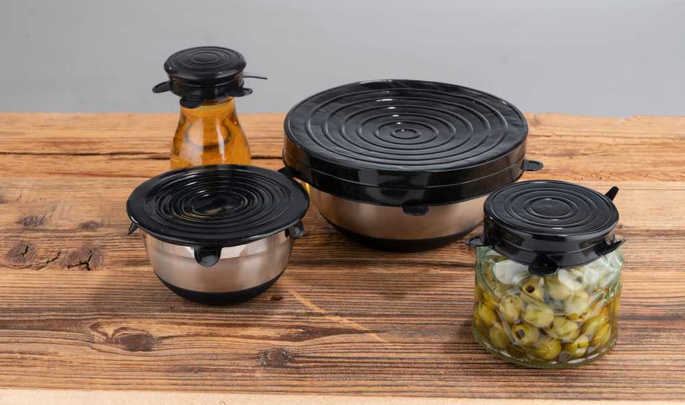 SET 6 COPERCHI IN SILICONE PER BARATTOLI