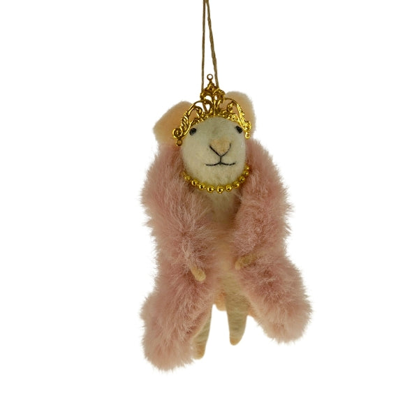 DECORAZIONE DA APPENDERE, MOUSE TATJANA IN POLIESTERE, 6X8X14CM, COLORE ROSA