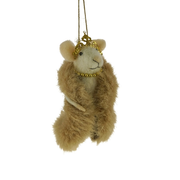 DECORAZIONE DA APPENDERE, MOUSE VICTORIA IN POLIESTERE, 9X6X13CM, COLORE BEIGE