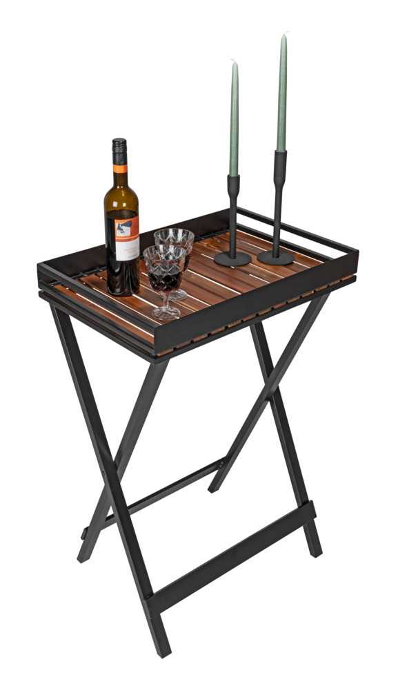 TAVOLINO CON VASSOIO TABA IN LEGNO DI ACACIA 60 X 89 X 42 CM