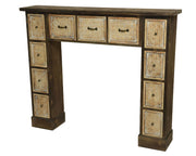 CORNICE CAMINETTO 23X120X100 CM IN LEGNO MARRONE SCURO