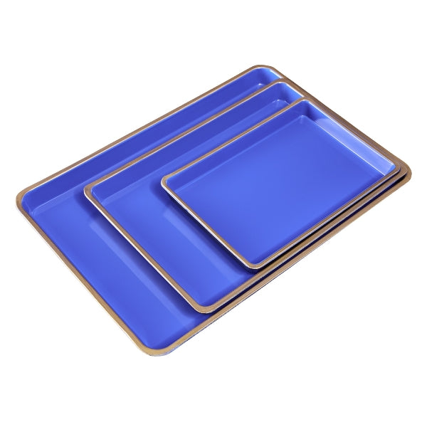 Mini Vassoio Blu 19X13X2CM bordo oro