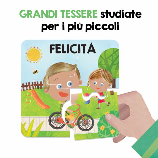 Gioco Puzzle Primi Incastri Emozioni 24 Tessere Multicolore Headu