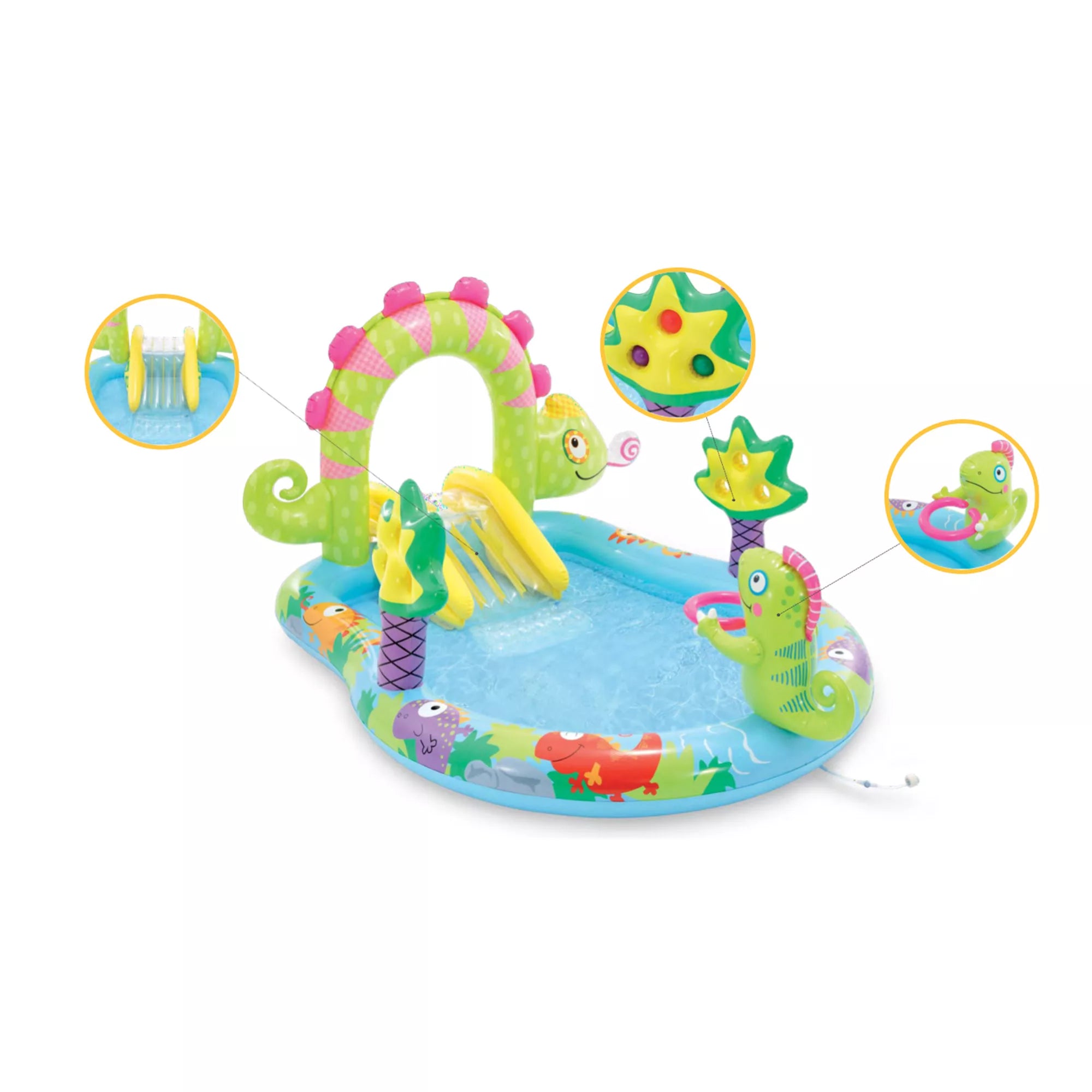 Piscine gonflable en forme d'iguane 157 x 170 x 132 cm multicolore