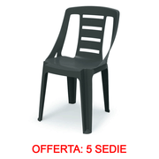 OFFERTA 5 SEDIE SONDA 48X52X81 CM ANTRACITE