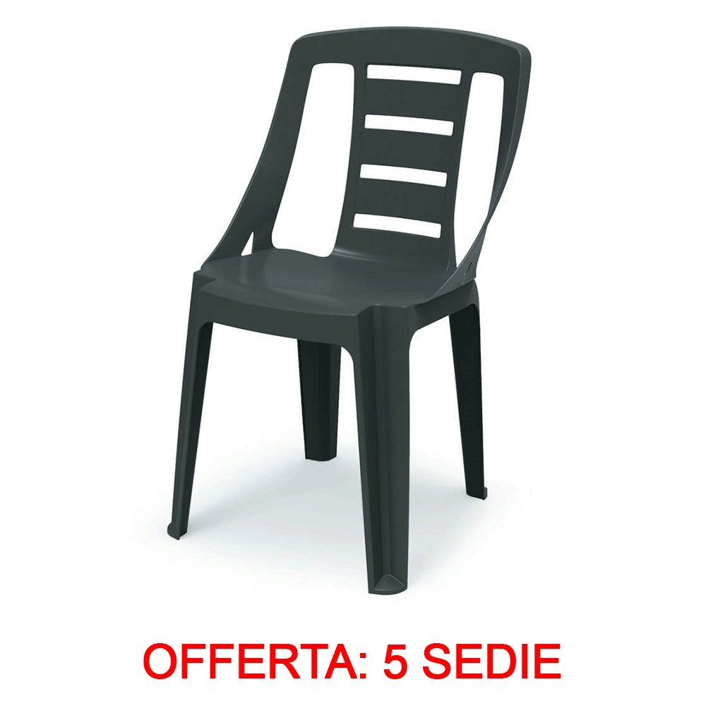OFFERTA 5 SEDIE SONDA 48X52X81 CM ANTRACITE