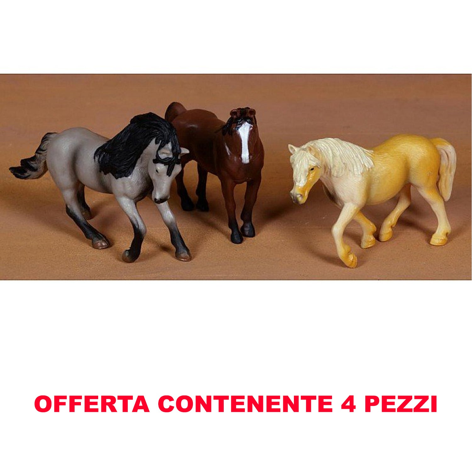 OFFERTA 4 CAVALLI PLASTICA 8CM