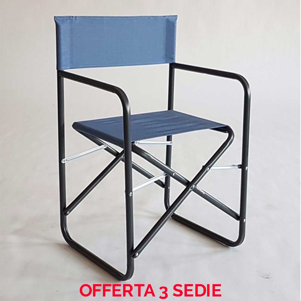 OFFERTA 3 SEDIE ANTRACITE E BLU REGISTA CLUB