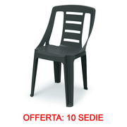 OFFERTA 10 SEDIE SONDA 48X52X81 CM ANTRACITE