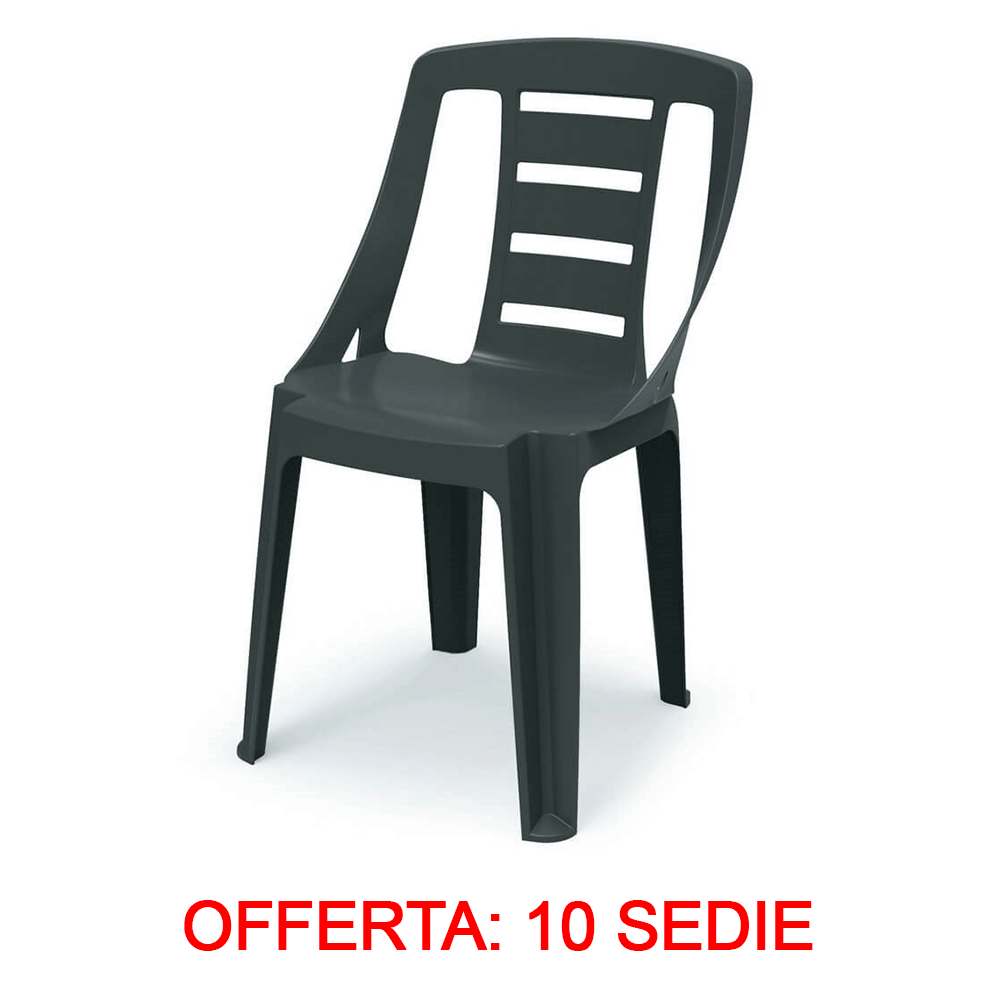 OFFERTA 10 SEDIE SONDA 48X52X81 CM ANTRACITE