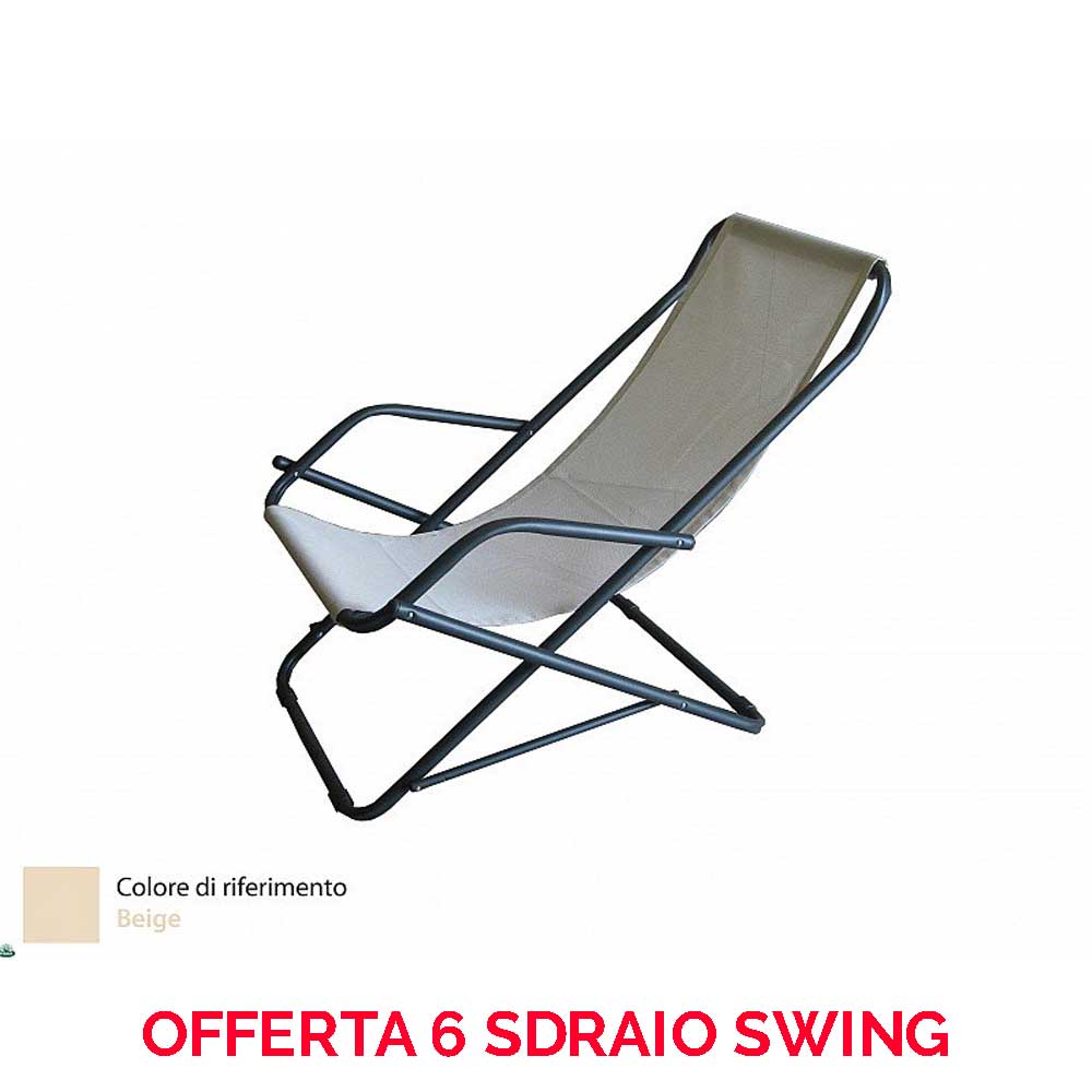 OFFERTA 6 SEDIE A SDRAIO BASCULANTE SWING BEIGE