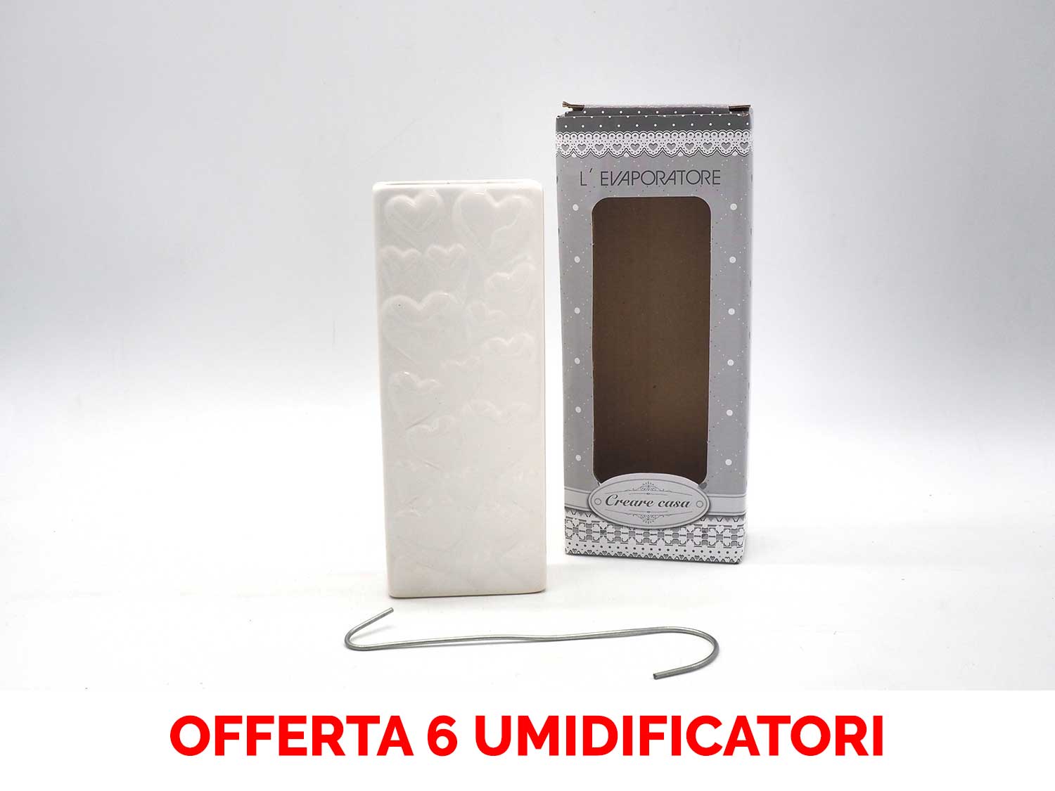 OFFERTA 6 UMIDIFICATORI IN CERAMICA CON CUORE PER TERMOSIFONI
