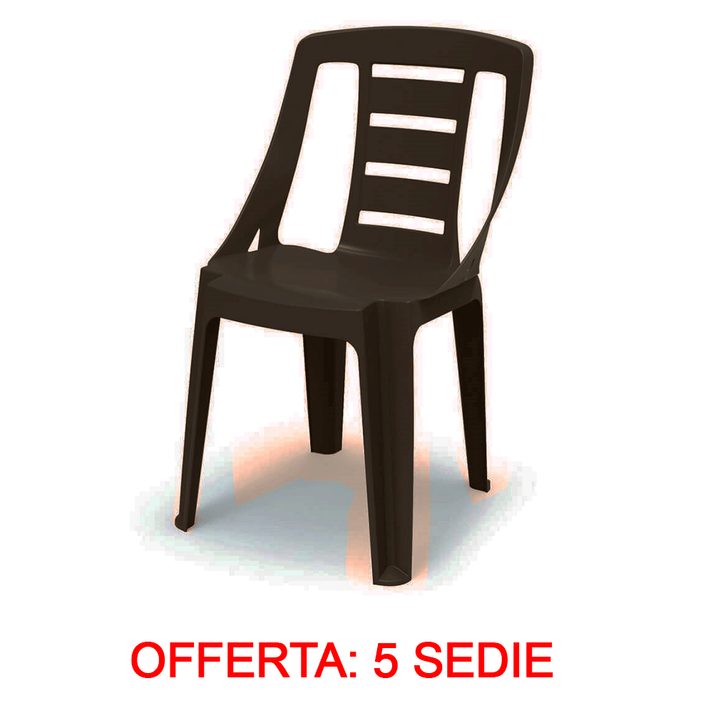 OFFERTA 5 SEDIE SONDA 48X52X81 CM MARRONE